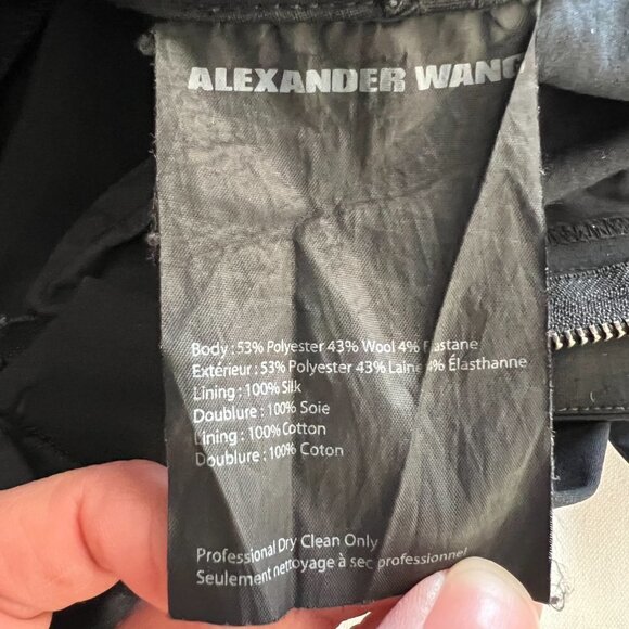 Alexander Wang Wool Blend Hook Bar Closure Black Tailored Trousers Pants‎  Sz 6 - Picture 12 of 13